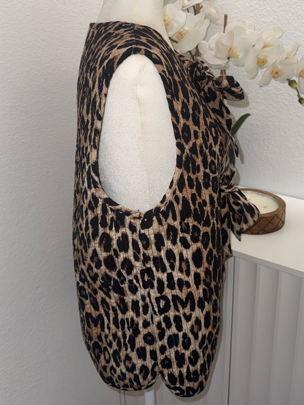 Damson Madder Tilly Leopard Print Quilted Gilet Vest UK 12 / US 8 - Picture 7 of 9